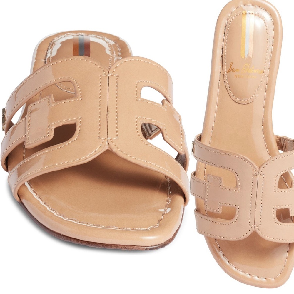 Sam Edelman Bay Cutout Slide Sandal 6 Almond color
